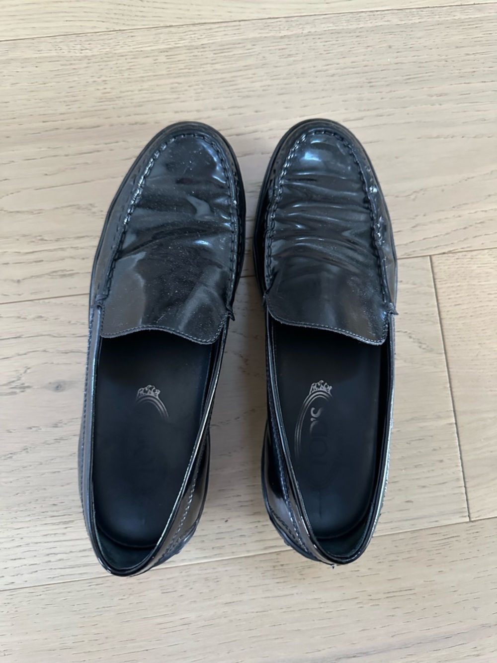 Tod’s Winter Gommino Patent Leather Loafers Made in Italy